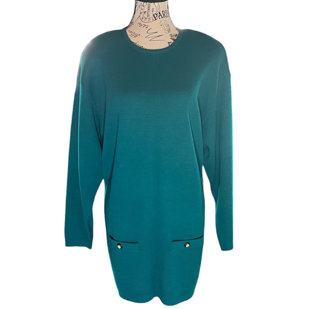 CLASSIQUES Vintage 80’s Pure Wool Pullover Green Sweater Women’s Size XL